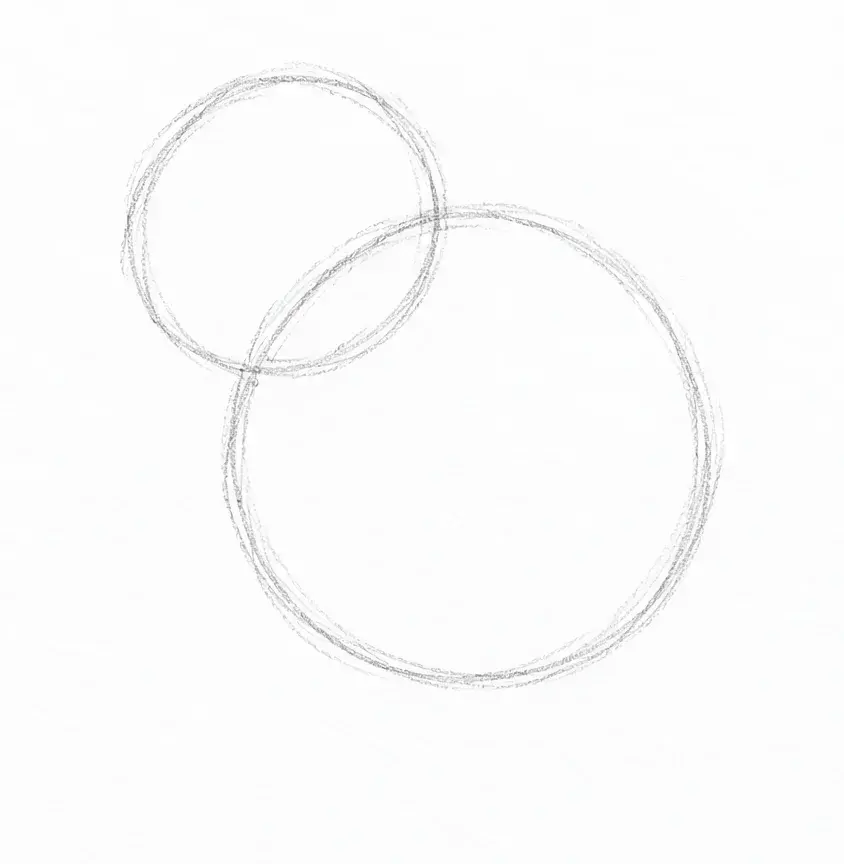 Simple bird, stage 1: Two circles