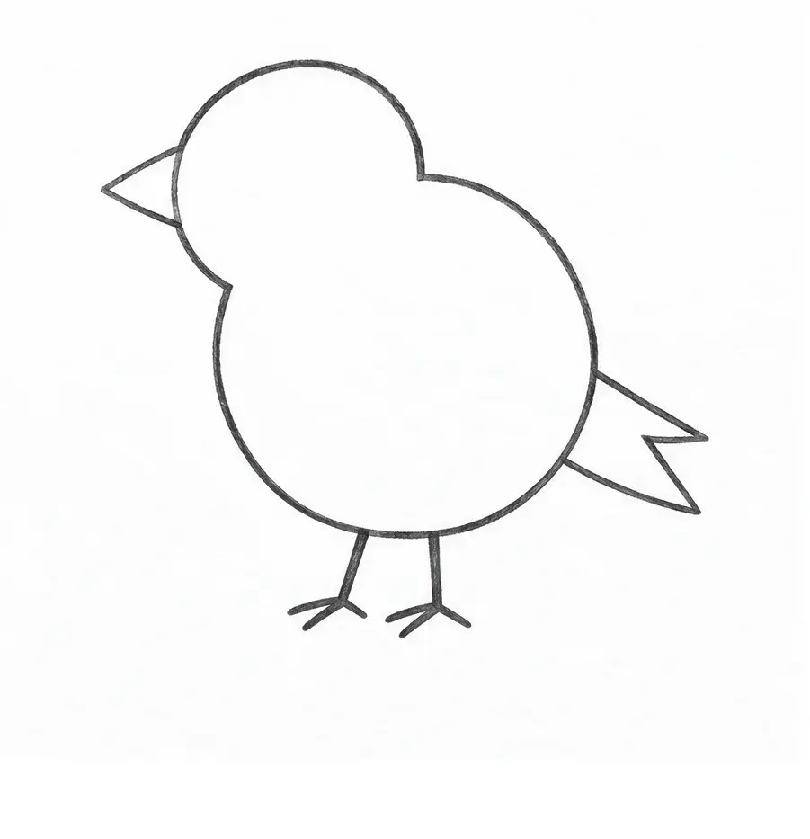 Simple bird, stage 2: One outline