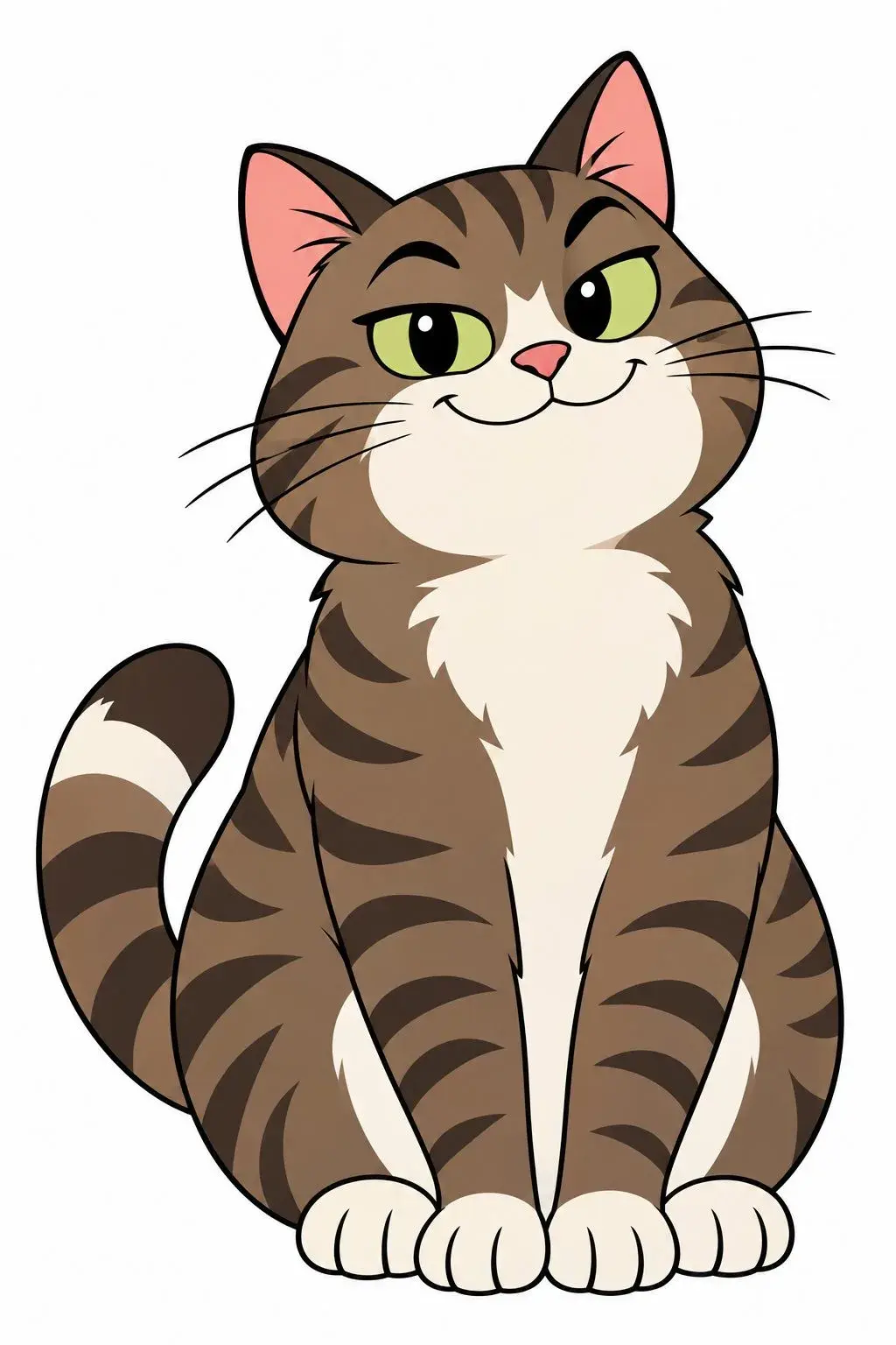 Un gato de dibujos animados, la imagen de referencia de la lección