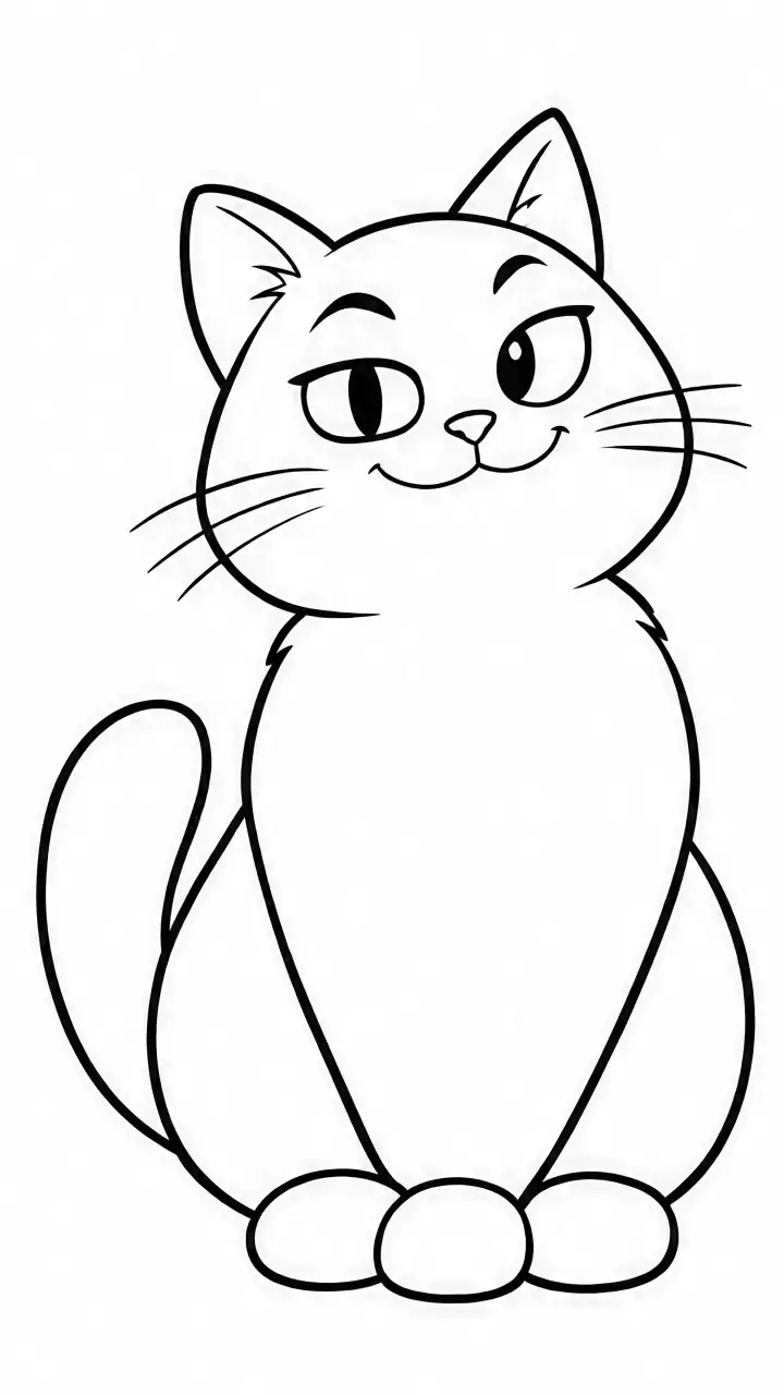 Cartoon cat, stage 4: Outer contour