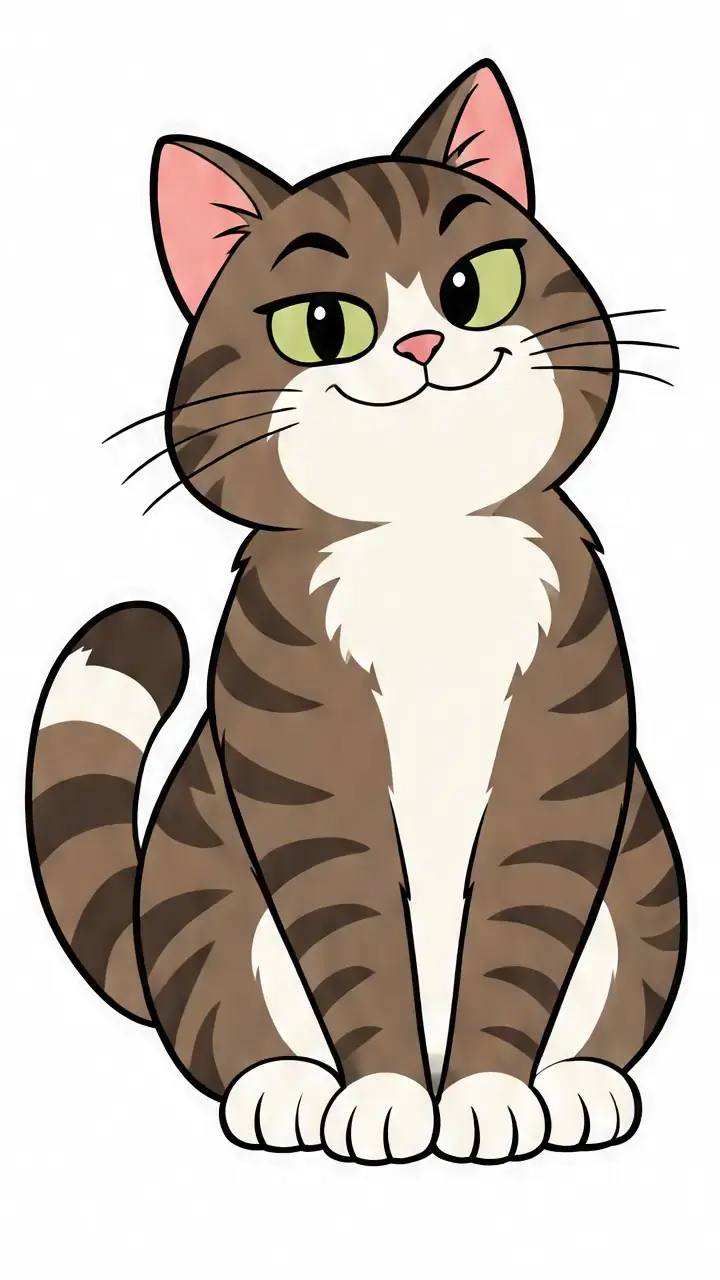 Cartoon cat, stage 8: Accents