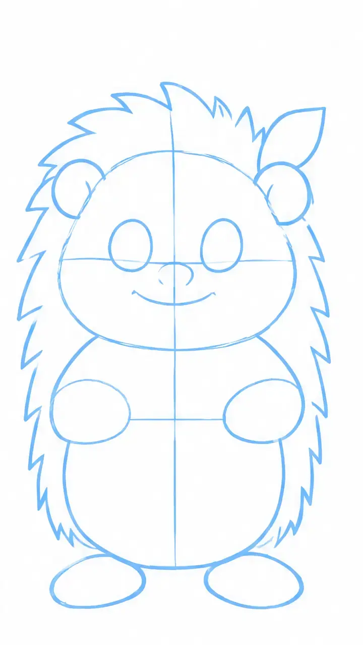 Cartoon hedgehog, stage 2: Proportions