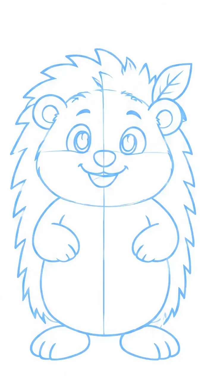 Cartoon hedgehog, stage 3: Placement