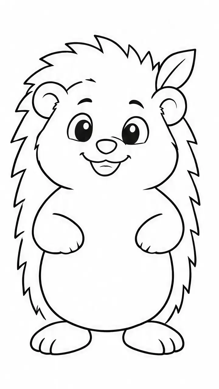Cartoon hedgehog, stage 4: Outer contour