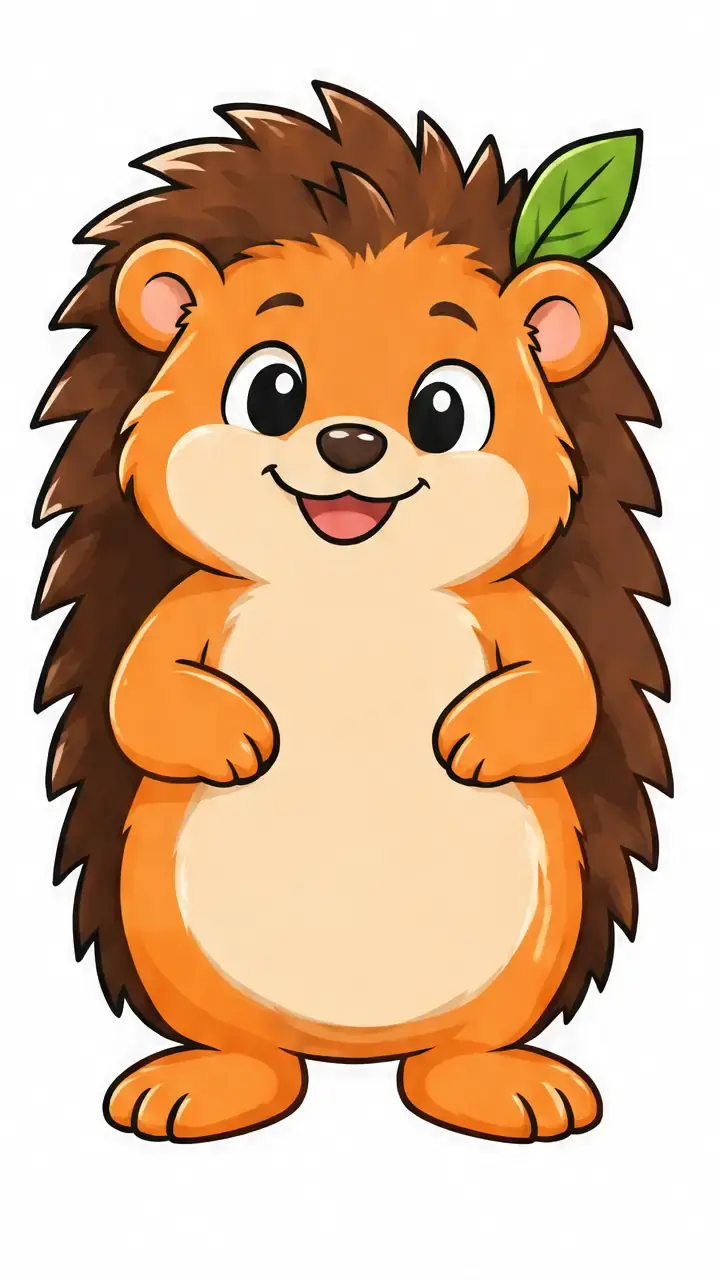 Cartoon hedgehog, stage 9: Finish