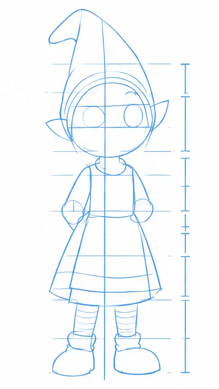 Cartoon gnome, stage 2: Proportions