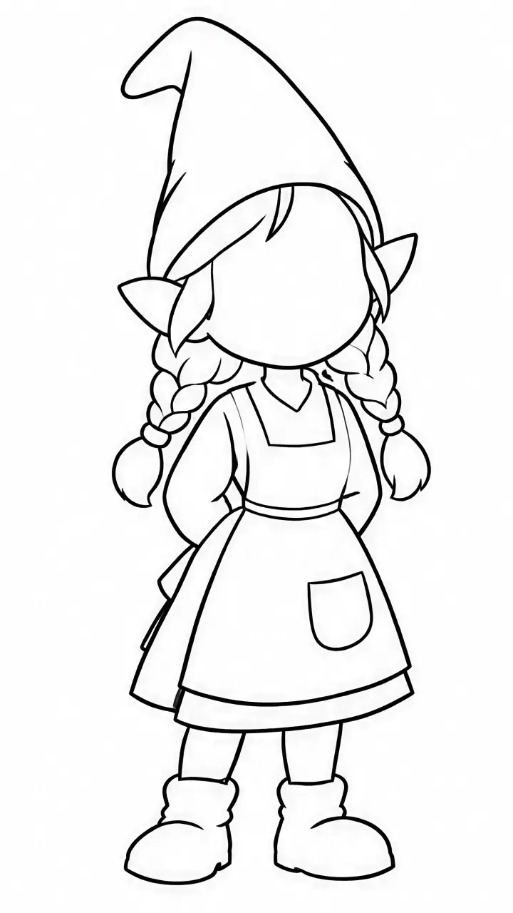 Cartoon gnome, stage 4: Outer contour