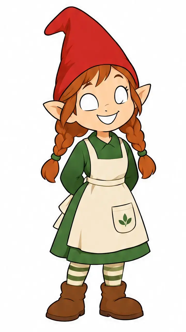 Cartoon gnome, stage 7: Midtones