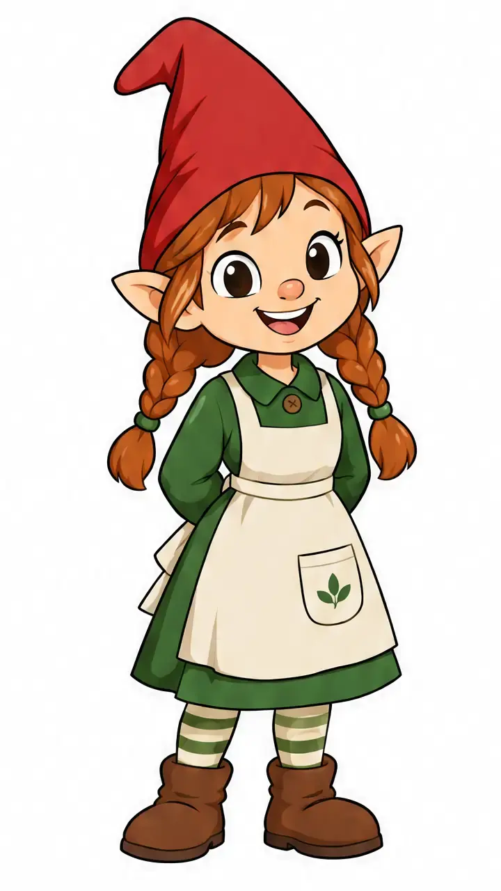 Cartoon gnome, stage 8: Accents