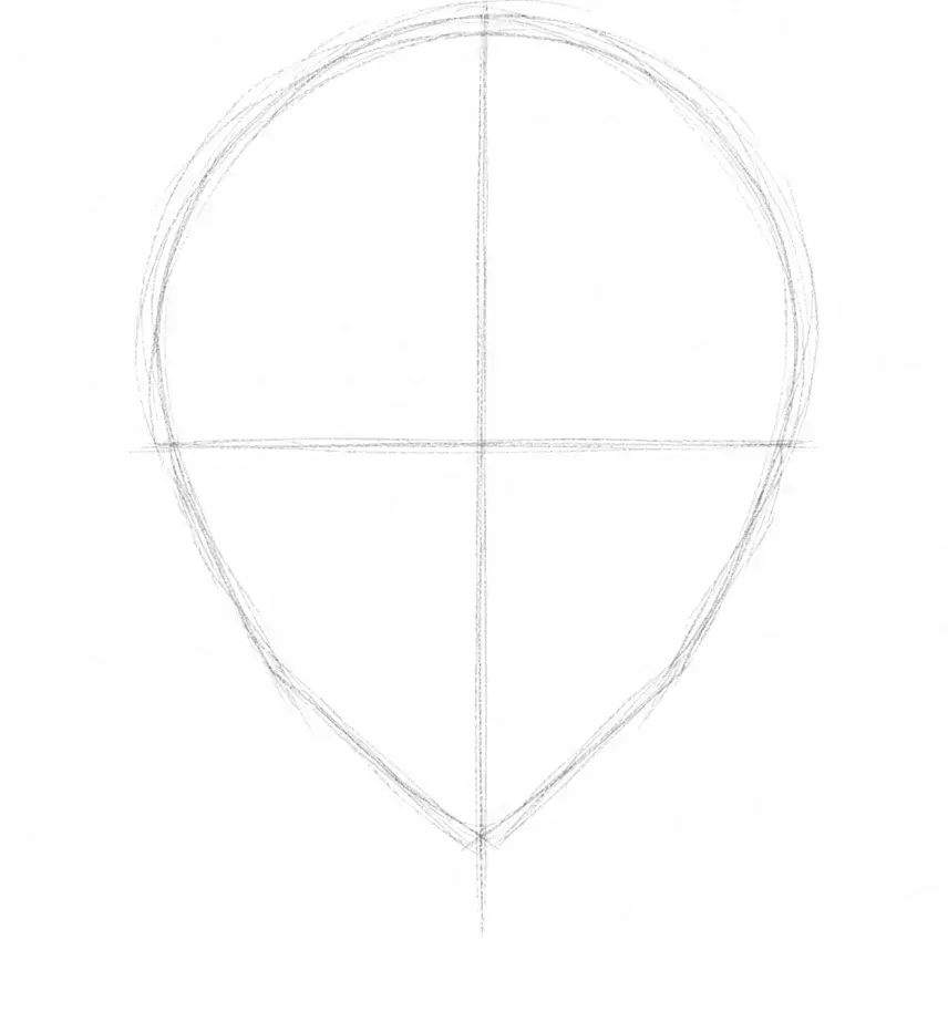 Manga face, stage 1: Head and guides