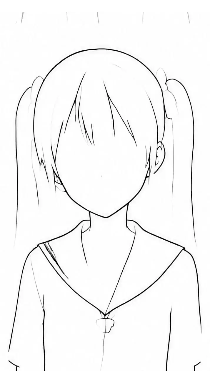 Manga schoolgirl, stage 4: Outer contour