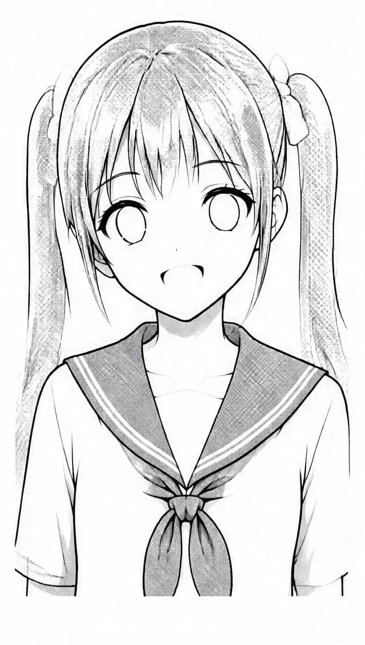 Manga schoolgirl, stage 7: Midtones