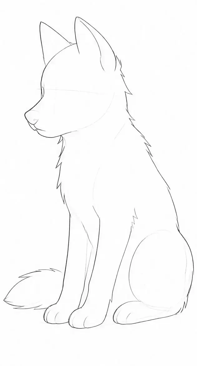 Pencil puppy, stage 4: Outer contour