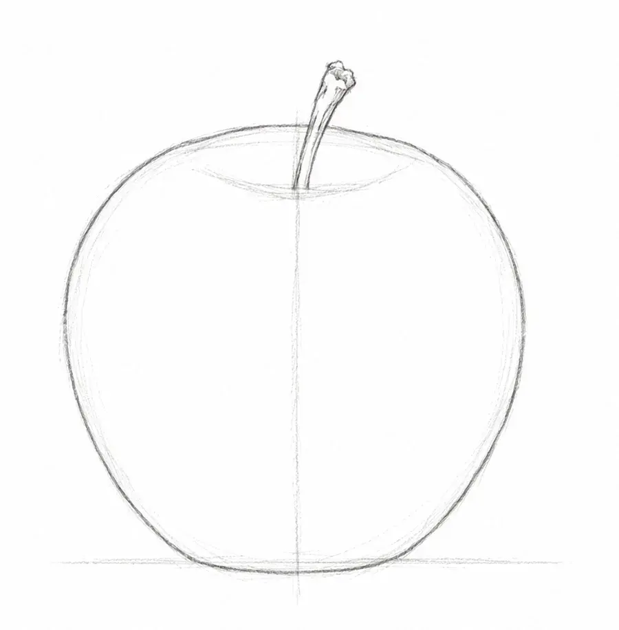 Shaded apple, stage 2: Apple outline