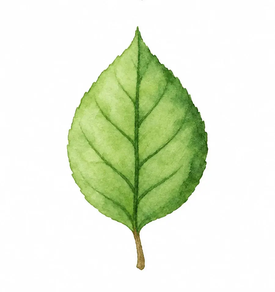 Watercolor leaf, stage 4: Dark details